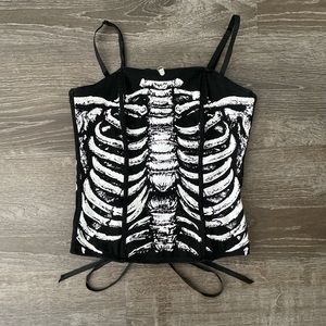Lip service skeleton corset